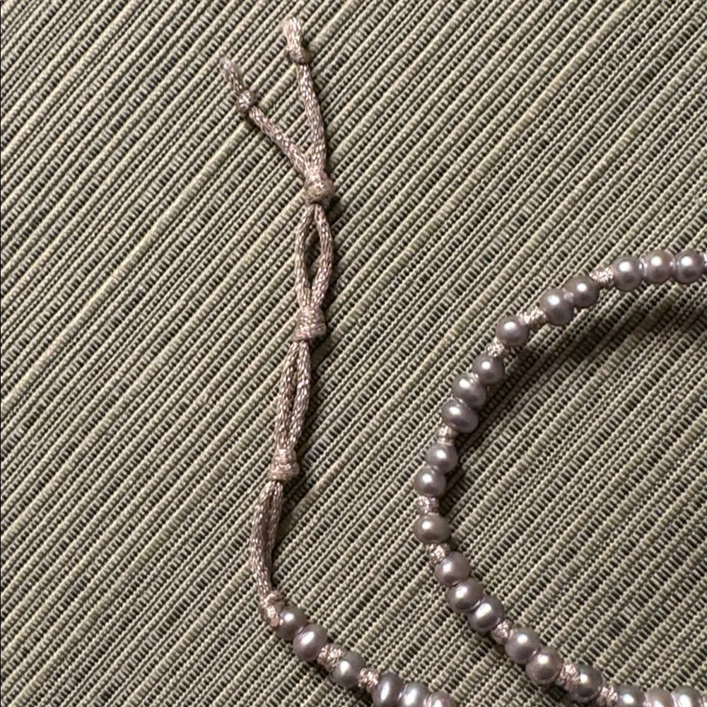 Chan Luu soft grey pearl metallic cord naked wrap adjustable bracelet - Picture 9 of 13